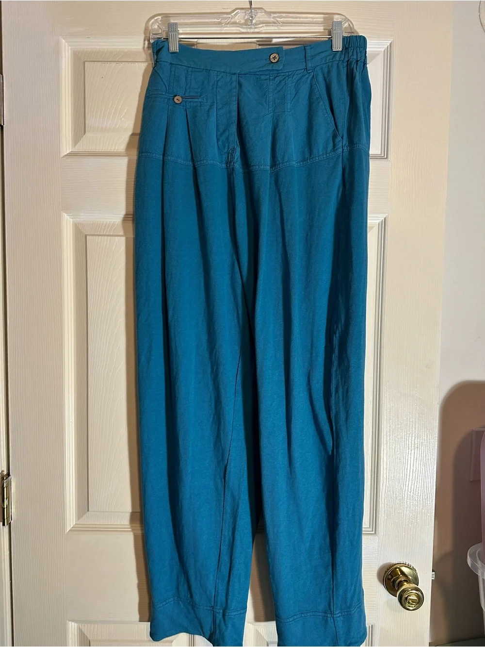 Free People Beach Teal Wide-Leg breathable  balloon pants